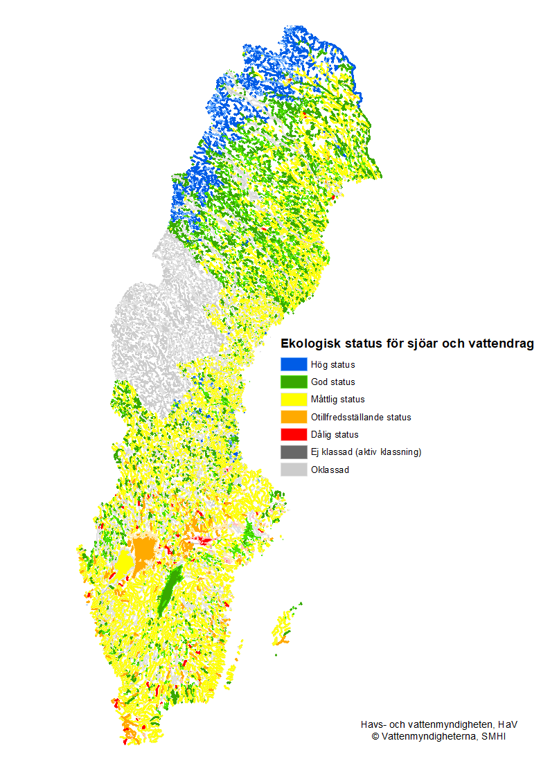 Ekologisk status i sjöar och vattendrag